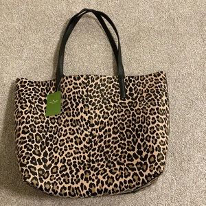 NWT KATE SPADE Mia Leopard Print Reversible tote